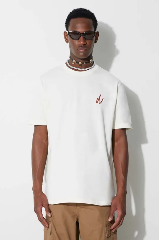 beige Norse Projects cotton t-shirt Johannes Organic Chain Stitch Logo T-shirt Men’s