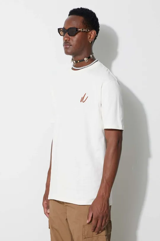 бежов Памучна тениска Norse Projects Johannes Organic Chain Stitch Logo T-shirt