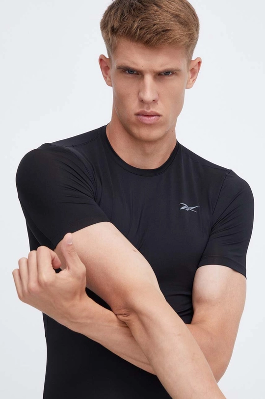 czarny Reebok t-shirt treningowy Compression Męski