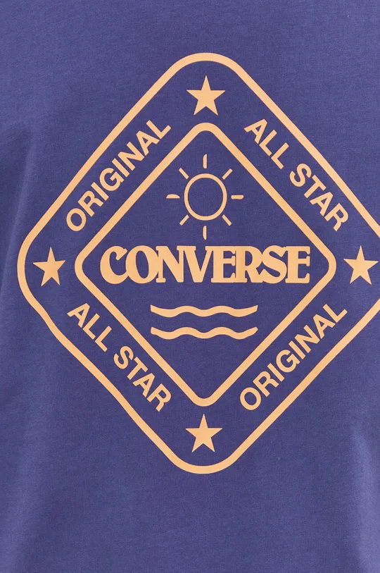 tmavomodrá Bavlnené tričko Converse