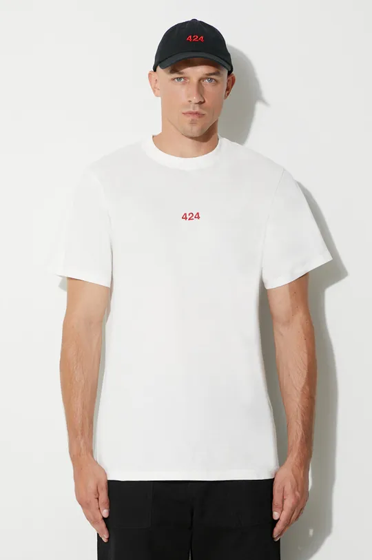 béžová Bavlněné tričko 424 Pánský