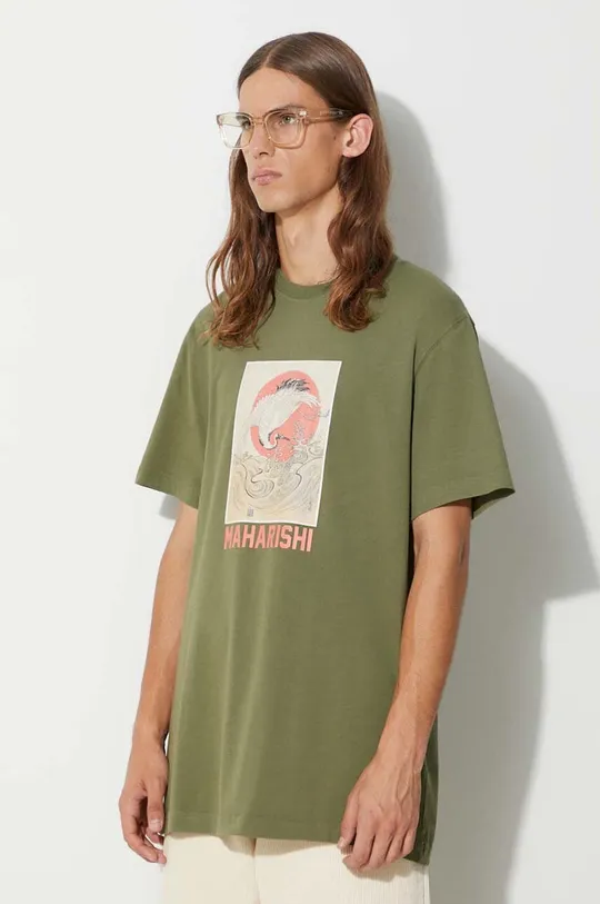 зелен Памучна тениска Maharishi Peace Crane T-Shirt