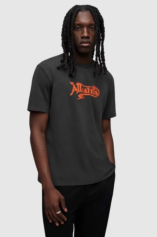 czarny AllSaints t-shirt MG012Z CEECEE SS CREW Męski