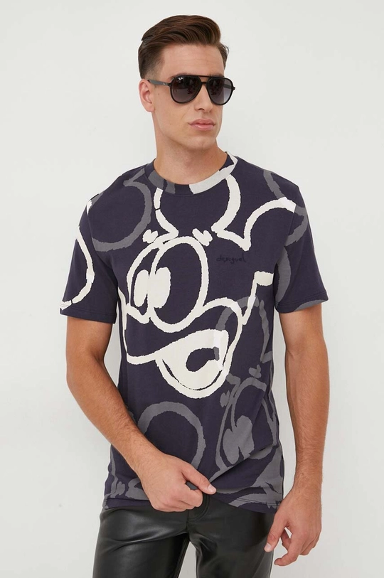 σκούρο μπλε Βαμβακερό μπλουζάκι Desigual x Disney