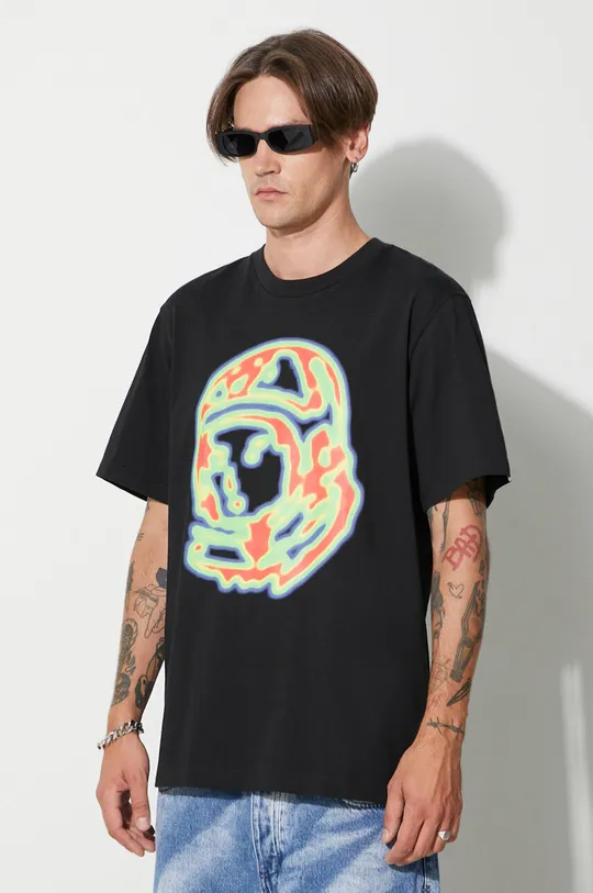 czarny Billionaire Boys Club t-shirt bawełniany HEAT MAP HELMET LOGO T-SHIRT
