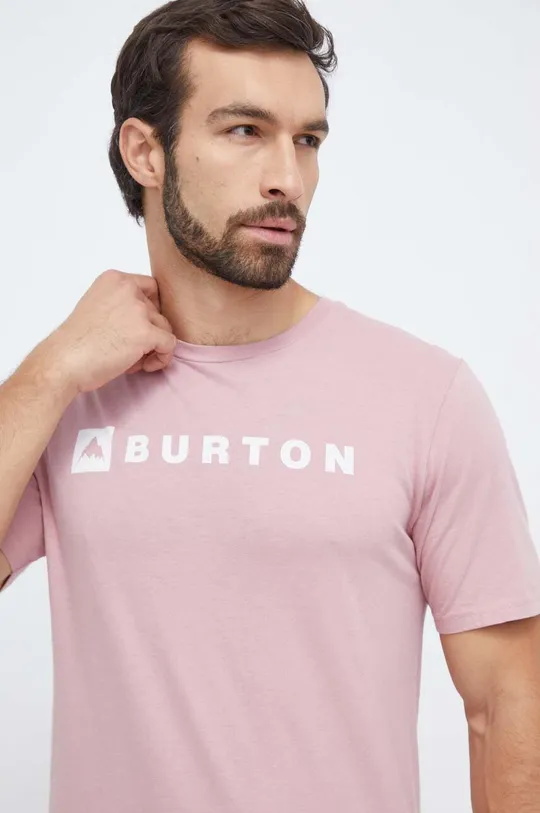 ροζ Βαμβακερό μπλουζάκι Burton Ανδρικά