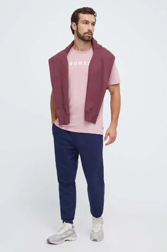 Βαμβακερό μπλουζάκι Burton ροζ
