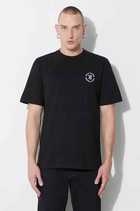 czarny Daily Paper t-shirt bawełniany Circle Tee Męski