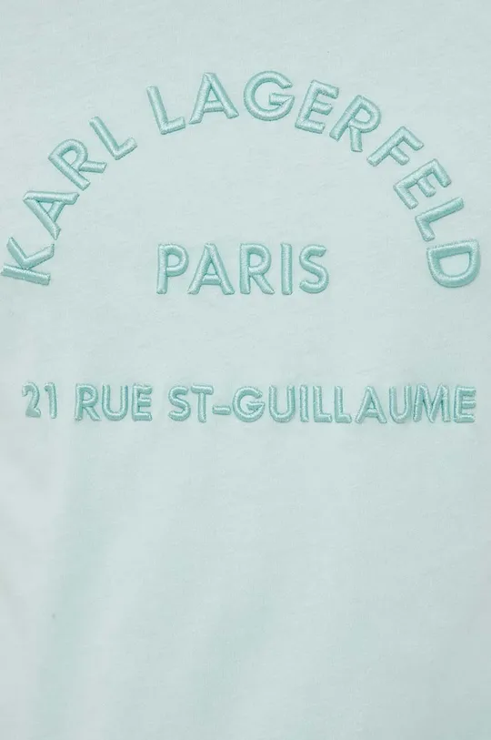 tyrkysová Bavlnené tričko Karl Lagerfeld