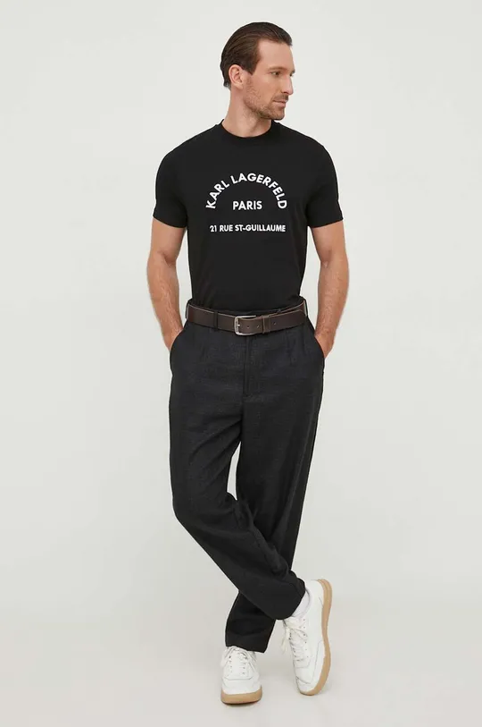 Karl Lagerfeld t-shirt bawełniany 532224.755053 czarny AW23