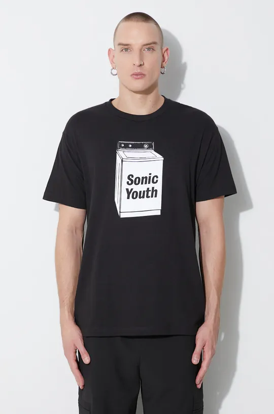 czarny PLEASURES t-shirt bawełniany Techpack Męski