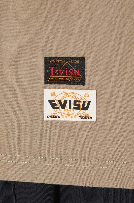 Evisu t-shirt bawełniany Logo and Seagull Applique