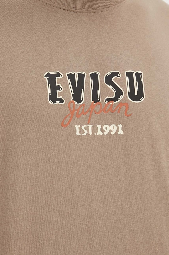 Evisu t-shirt bawełniany Kumadori Daruma Double Daicock Printed Męski