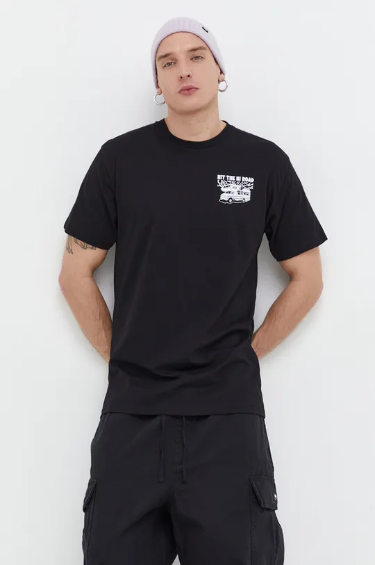 czarny Vans t-shirt bawełniany Męski