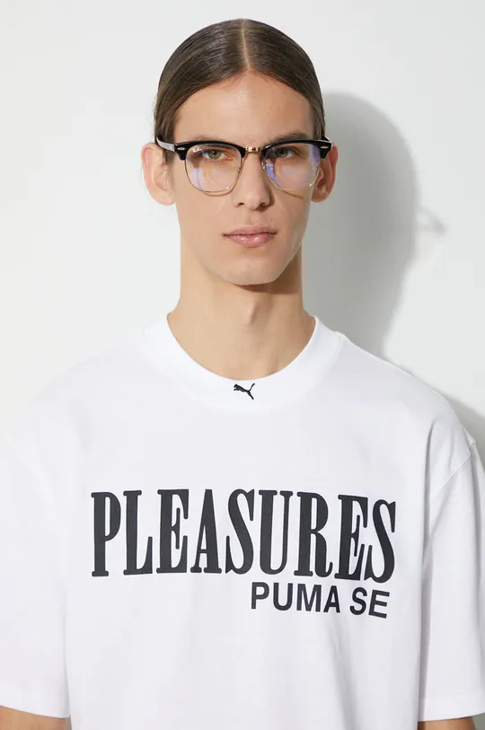 Βαμβακερό μπλουζάκι Puma PUMA x PLEASURES Typo Tee Ανδρικά