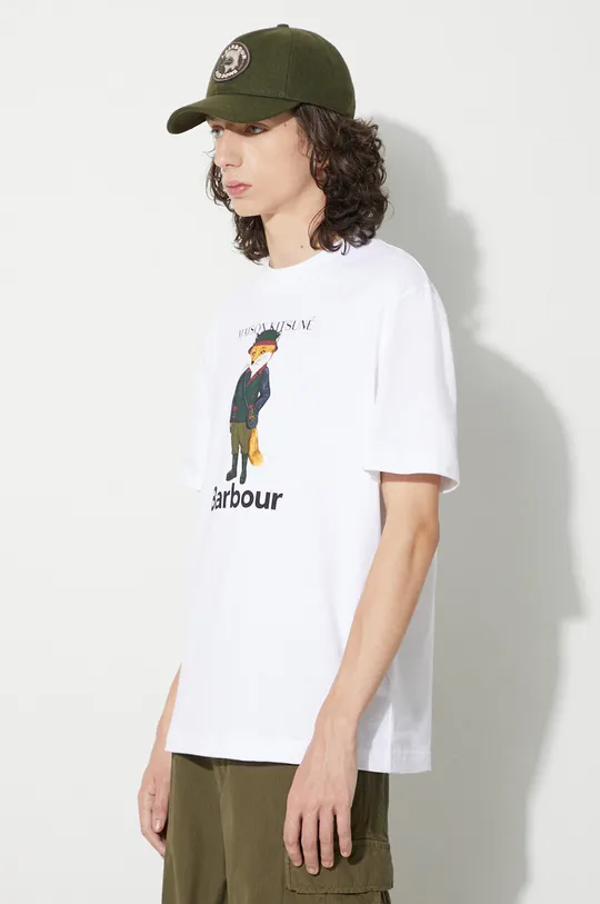 bianco Barbour t-shirt in cotone Barobour x Maison Kitsune