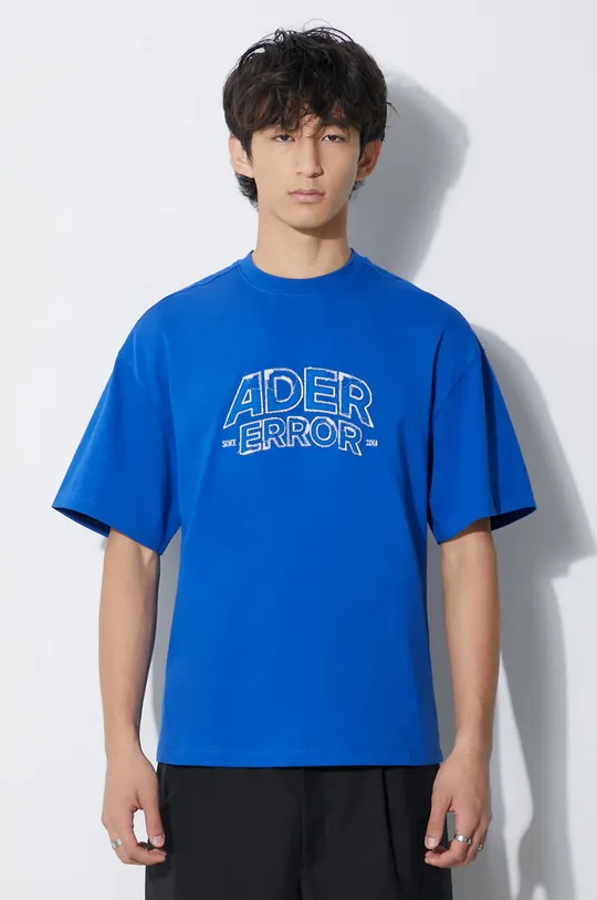 modrá Tričko Ader Error Edca Logo T-shirt Pánský