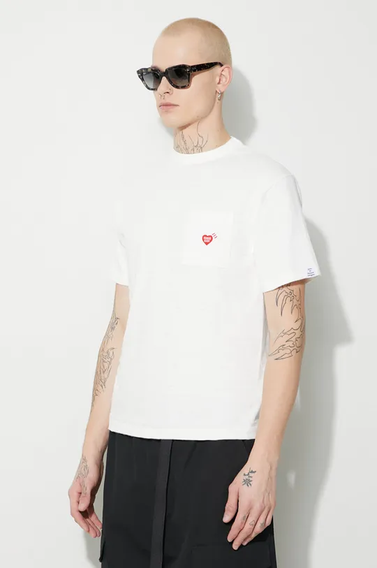 biela Bavlnené tričko Human Made Pocket