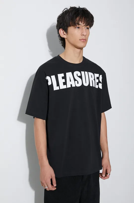 čierna Bavlnené tričko PLEASURES Expand Heavyweight Shirt