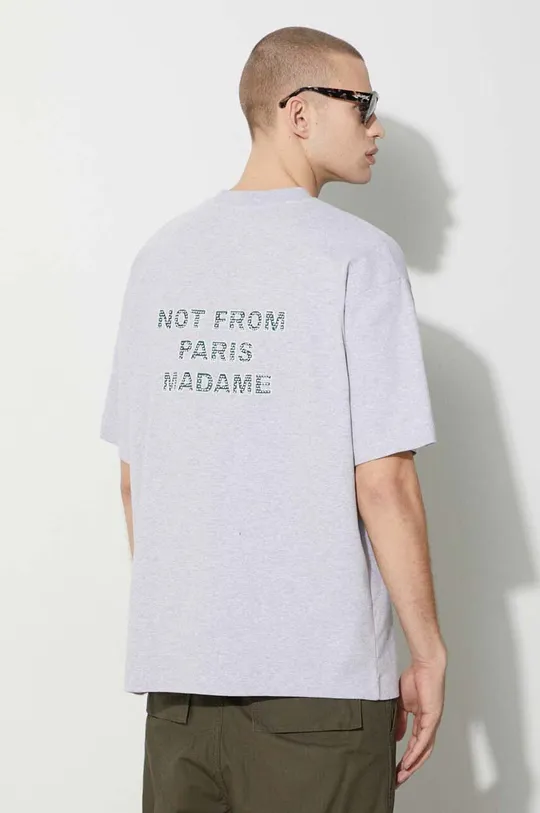 grigio Drôle de Monsieur t-shirt in cotone Le T-shirt Slogan Uomo