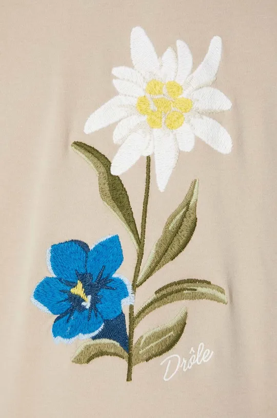 Bavlnené tričko Drôle de Monsieur Le T-Shirt Fleurs Brodées