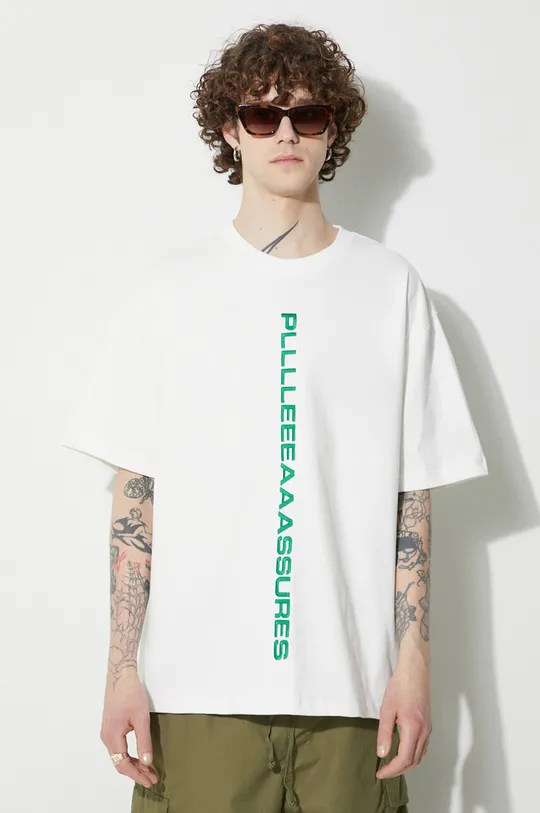 biały PLEASURES t-shirt bawełniany Drag Heavyweight Shirt Męski
