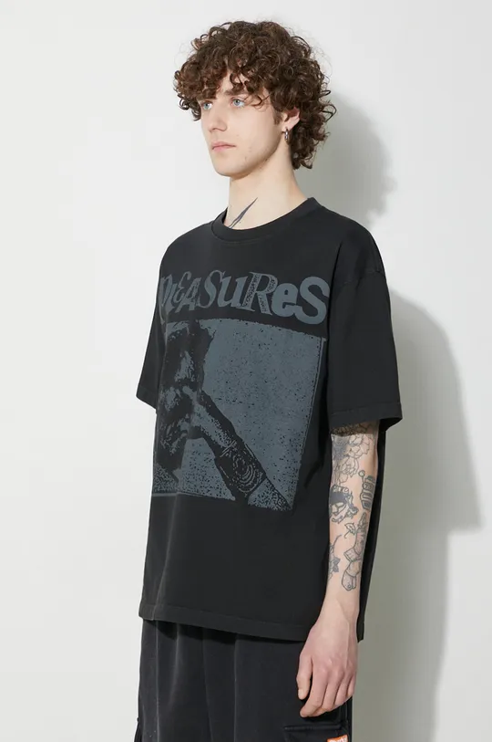nero PLEASURES t-shirt in cotone Gouge Heavyweight Shirt