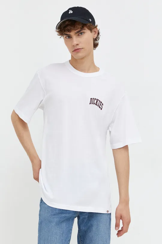 Βαμβακερό μπλουζάκι Dickies λευκό