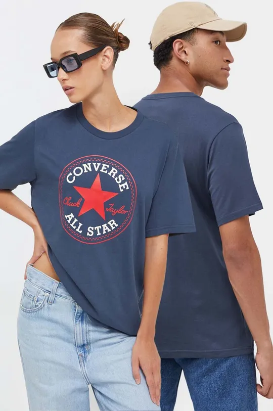 blu navy Converse t-shirt in cotone Unisex