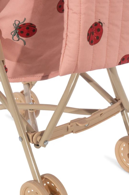 Kolica za lutke Konges Sløjd DOLL LADYBUG GLITTER STROLLER KS102209 roza