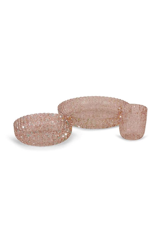 Детски сервиз за хранене Konges Sløjd DINNER SET GLITTER розов KS101469