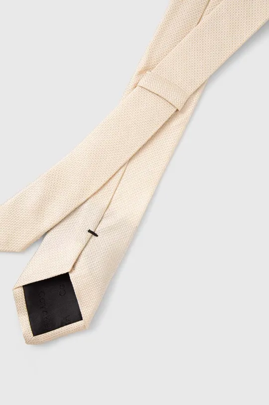 Hodvábna kravata Calvin Klein béžová