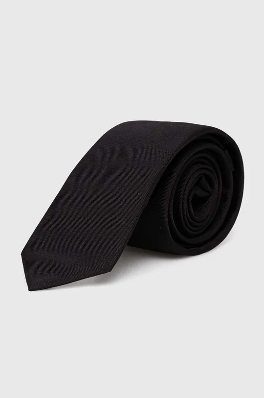 чёрный Шелковый галстук HUGO Мужской