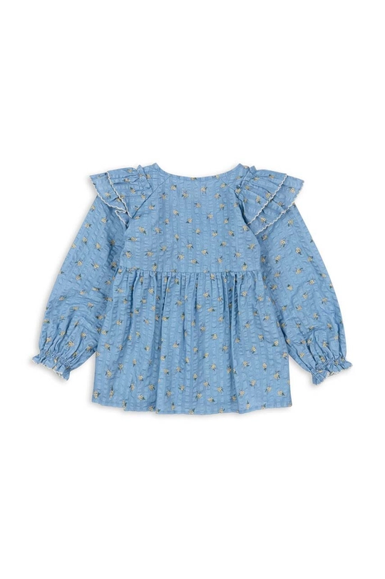 Fete Konges Sløjd bluza de bumbac pentru copii KIM FRILL BLOUSE GOTS KS101546 albastru