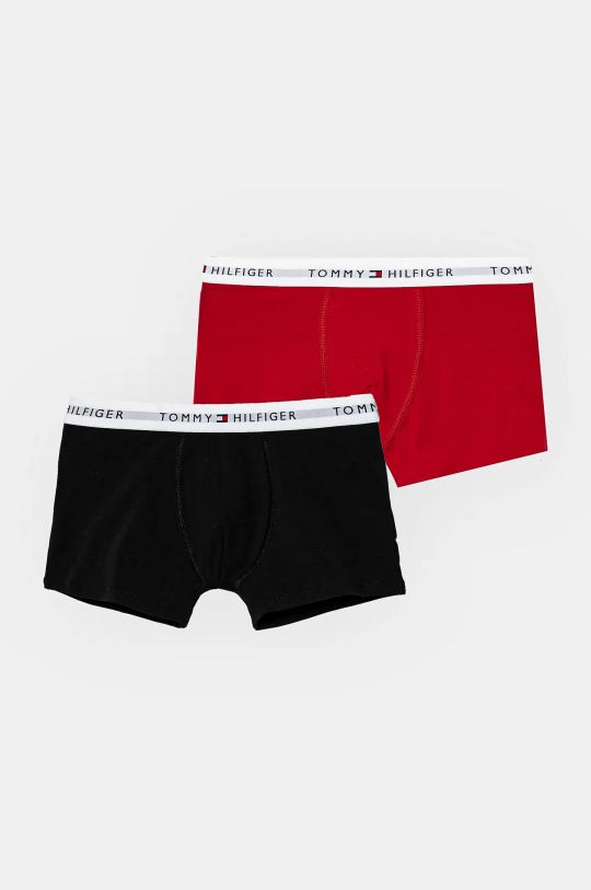 Dječje bokserice Tommy Hilfiger 2-pack bez uzorka crvena UB0UB00548.9BYH