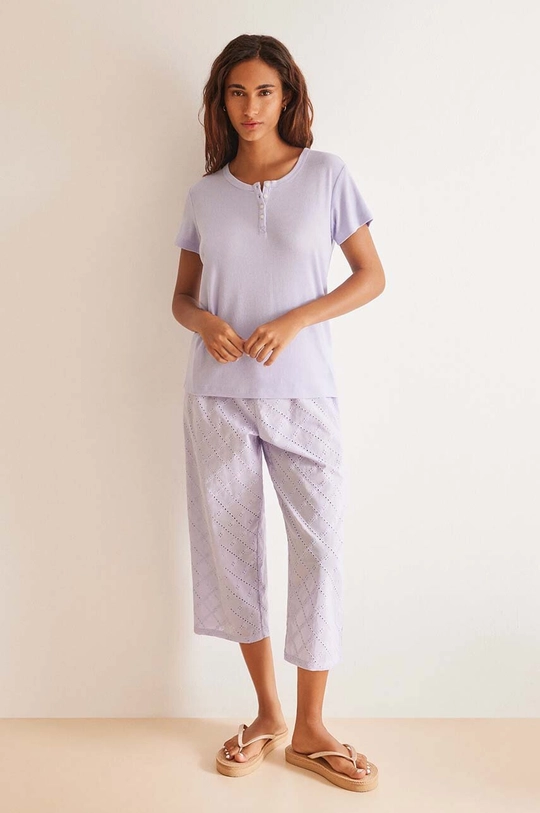 women'secret pijamale de bumbac COTTON SET set violet 3598026