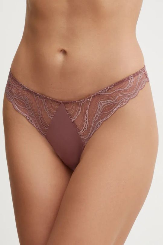 Στρινγκ Calvin Klein Underwear πλεκτό ύφασμα ροζ 000QF8093E