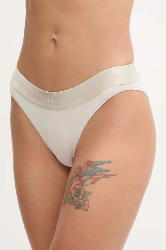 Σλιπ Calvin Klein Underwear πλεκτό ύφασμα μπεζ 000QF7999E