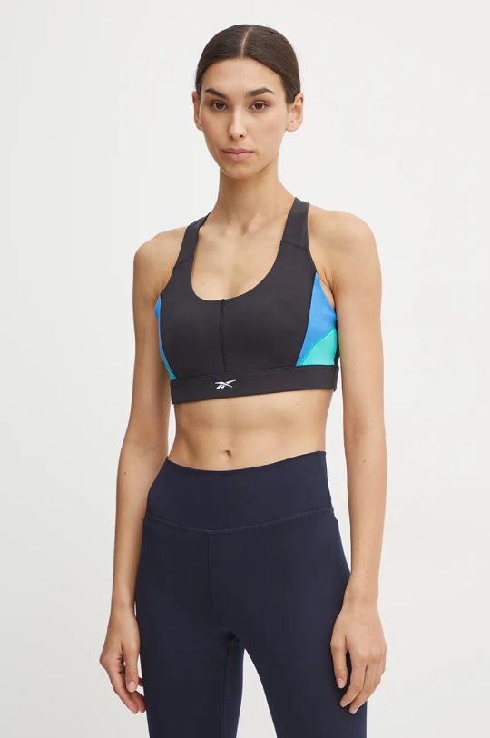 Sportovní podprsenka Reebok Lux Colourblock jemně vyztužené černá 100205636