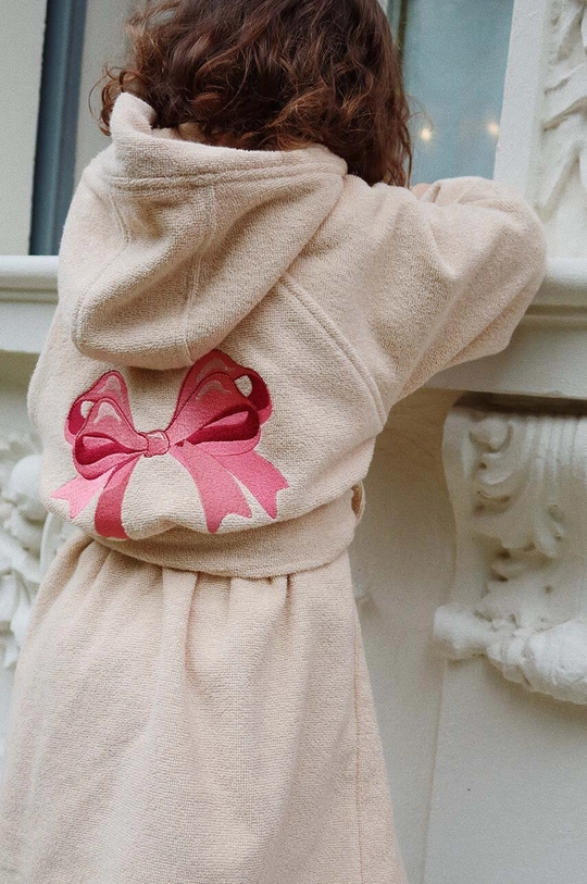 Pamučni kućni ogrtač za bebe Konges Sløjd TERRY BATHROBE GOTS print bež KS10170.G