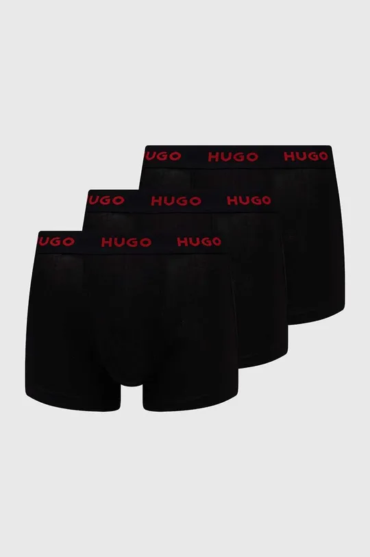 μαύρο Μποξεράκια HUGO 3-pack Ανδρικά
