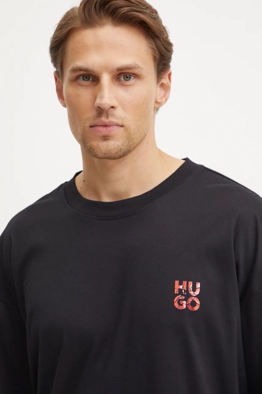 Odzież HUGO longsleeve piżamowy bawełniany 50524773 czarny