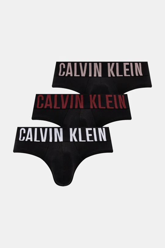 Slip gaćice Calvin Klein Underwear 3-pack bez uzorka crna 000NB3610A