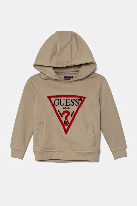 Guess hanorac de bumbac pentru copii imprimeu bej N4RQ07.KAD74.9BYH