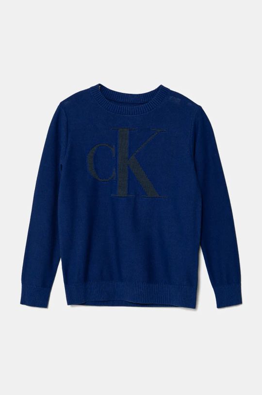 Детски пуловер Calvin Klein Jeans IB0IB02152.128.176.9BYH тъмносин AW24