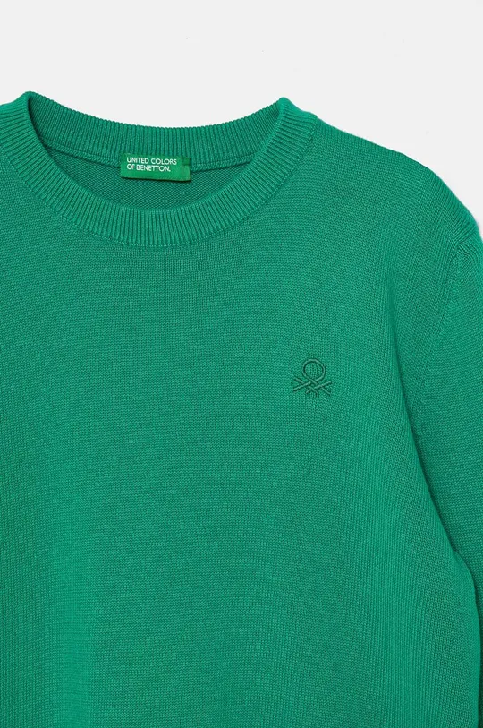 Мальчик Детский хлопковый свитер United Colors of Benetton 1294C106Y.G.Seasonal зелёный
