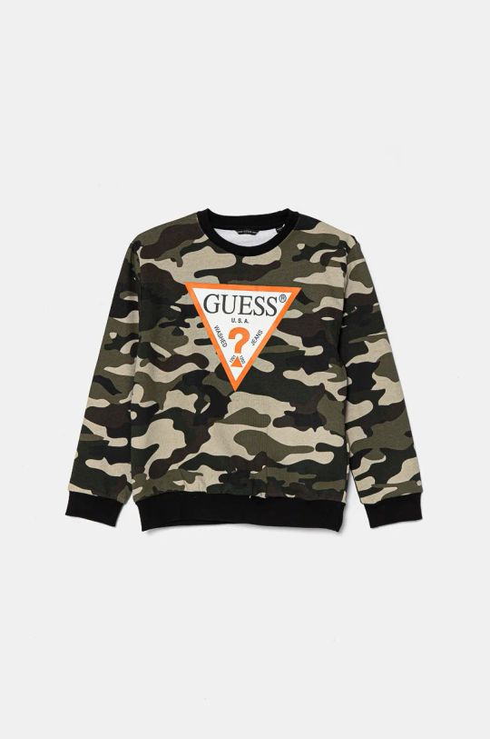 Guess bluza bawełniana dziecięca wzorzyste zielony L4BQ01.KAD73.9BYH