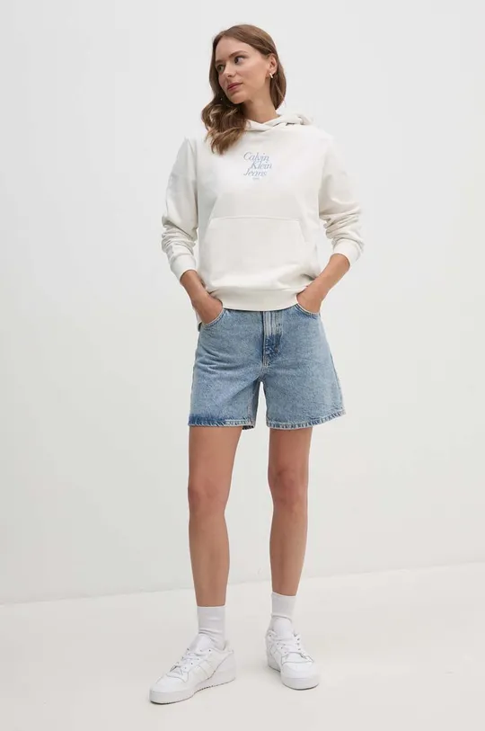 Calvin Klein Jeans bluza bawełniana beżowy