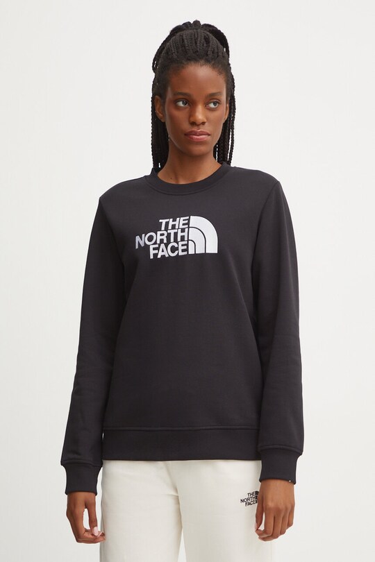 Кофта The North Face Drew Peak Crew жіноча колір чорний з аплікацією ...