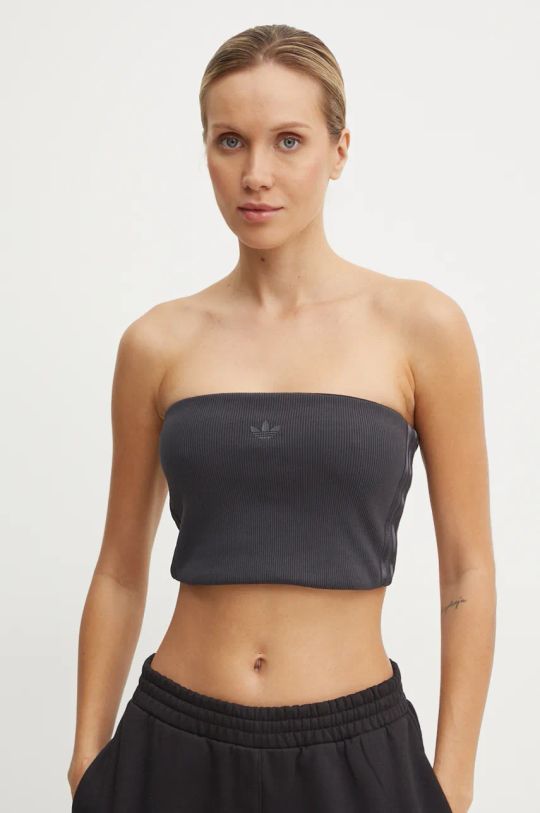 adidas Originals top Femme Galore Rib Tube Top imprimeu negru JN3026